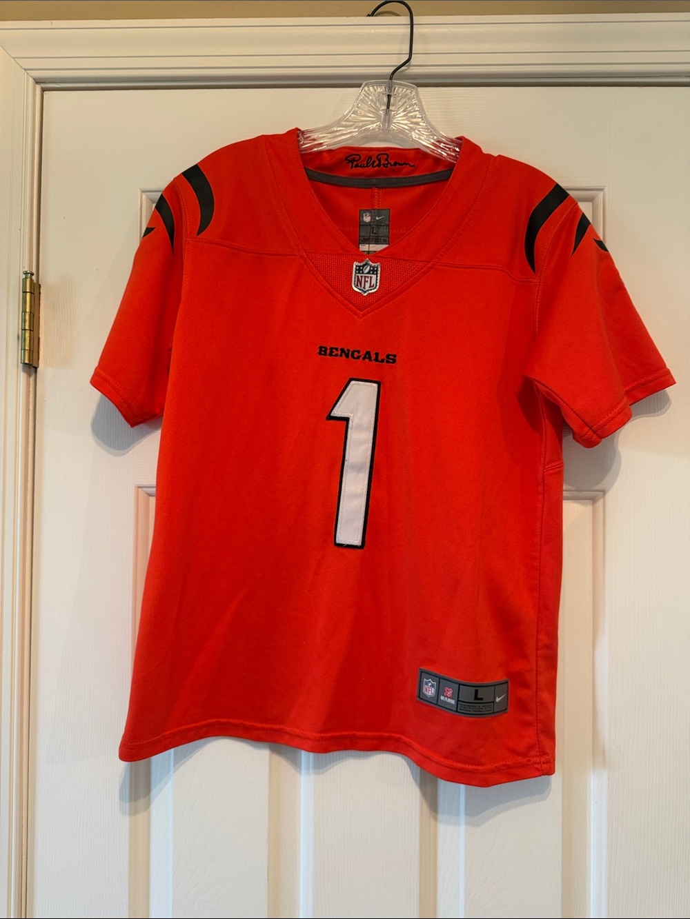 NFL Kids Bengals Orange Number 1 Jersey with Black Accents